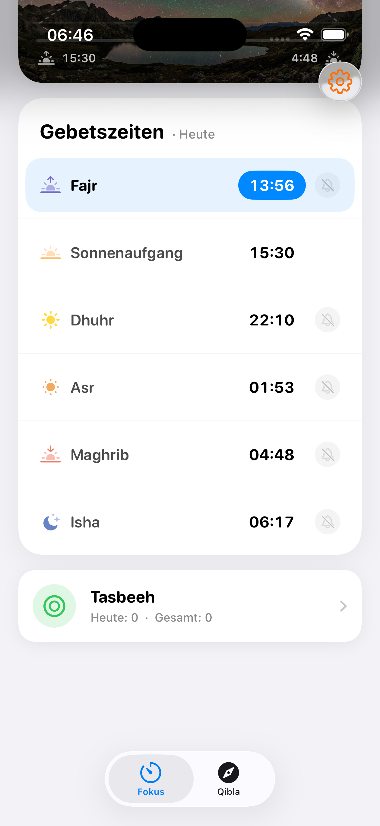 List of daily prayer times